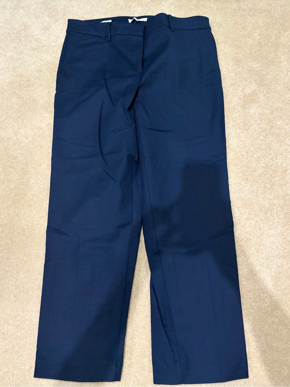 LOFT Navy Cropped Straight-Leg Pants